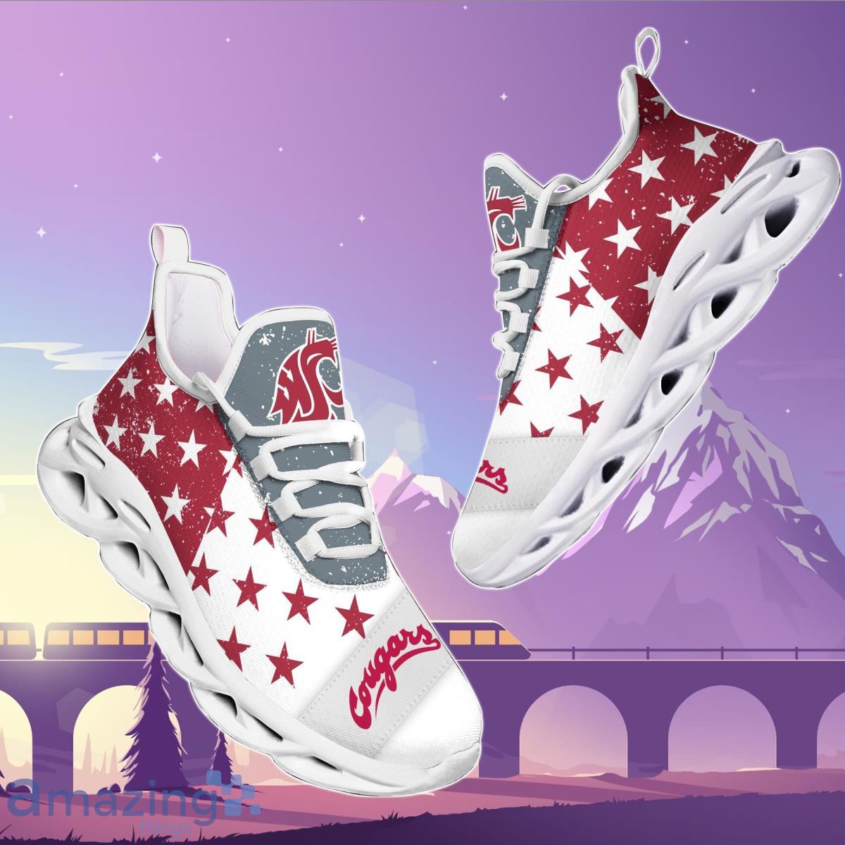 Washington State Cougars Chunky Sneakers, Max Soul Shoes Best Gift For Men And Women Product Photo 1