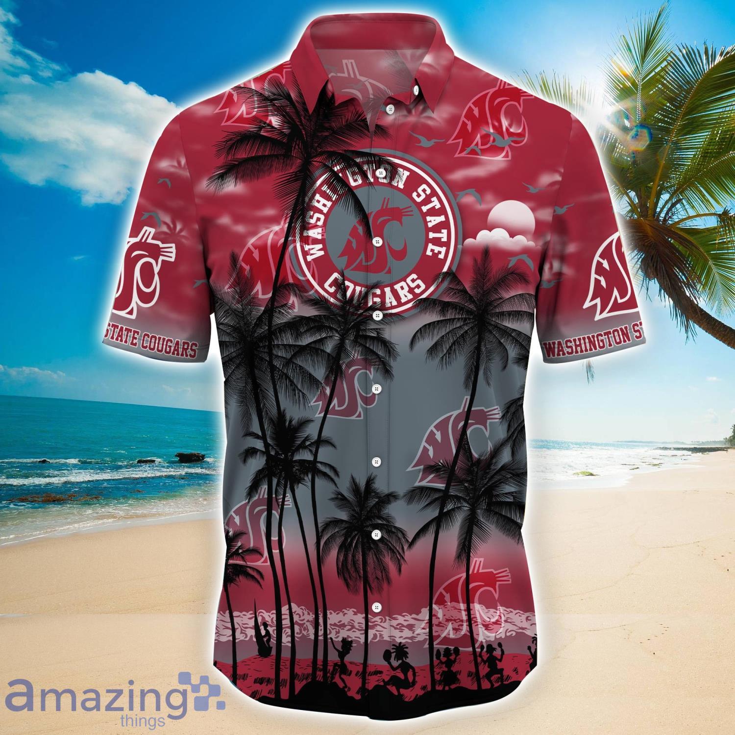 Washington State Cougars Trending Aloha Shirt Summer H50886 image Washington State Cougars - Trending Aloha Shirt Summer H50886 Product Photo 2