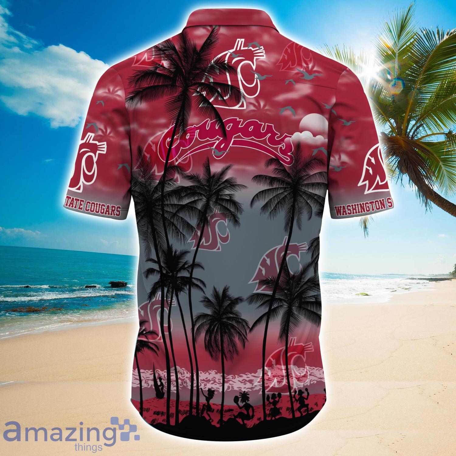 Washington State Cougars Trending Aloha Shirt Summer H50886 image Washington State Cougars - Trending Aloha Shirt Summer H50886 Product Photo 3