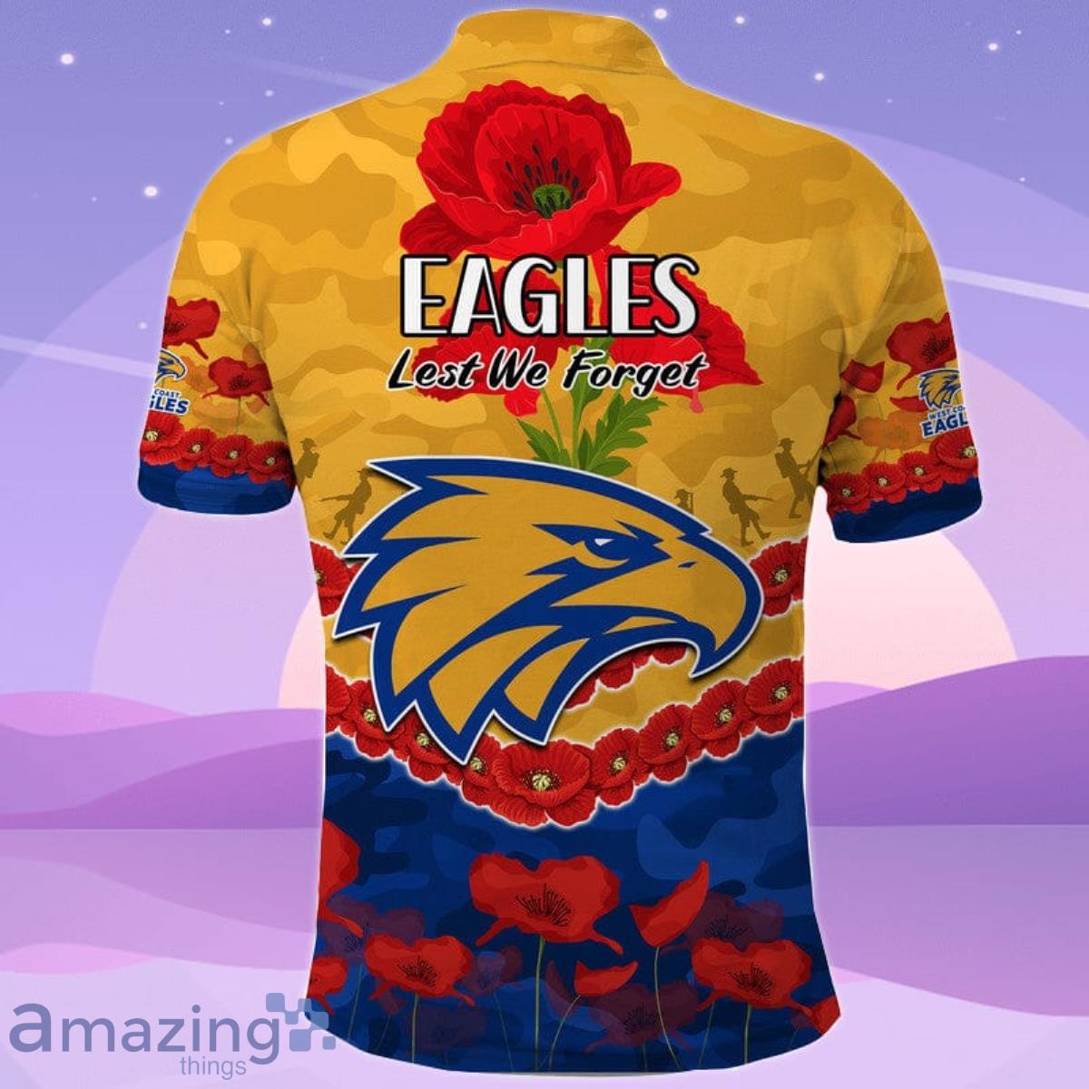 West Coast Eagles Football ANZAC Polo Shirt Lest We Forget image West Coast Eagles Football ANZAC Polo Shirt Lest We Forget Product Photo 2