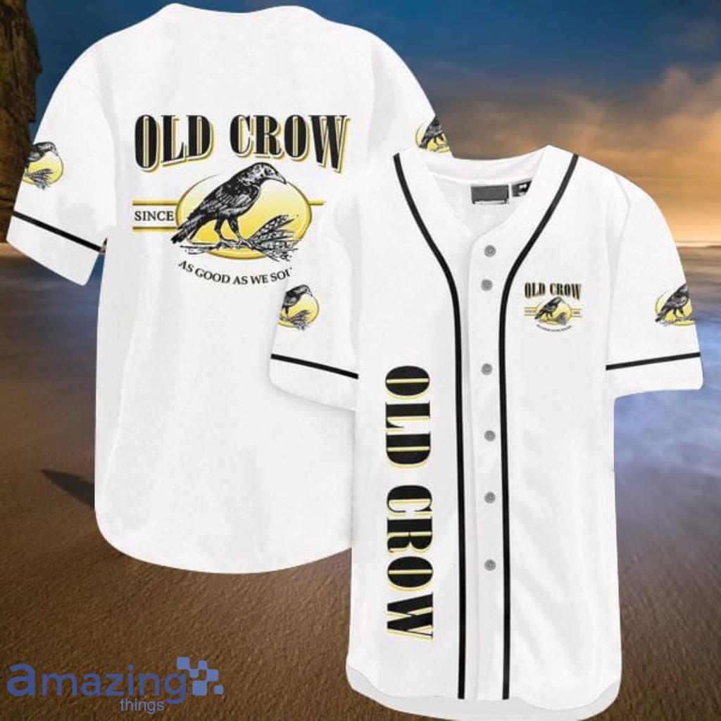 White Old Crow Whiskey Baseball Jersey Shirt Gift For Men And Women Product Photo 1 White Old Crow Whiskey Baseball Jersey Shirt Gift For Men And Women Product Photo 1