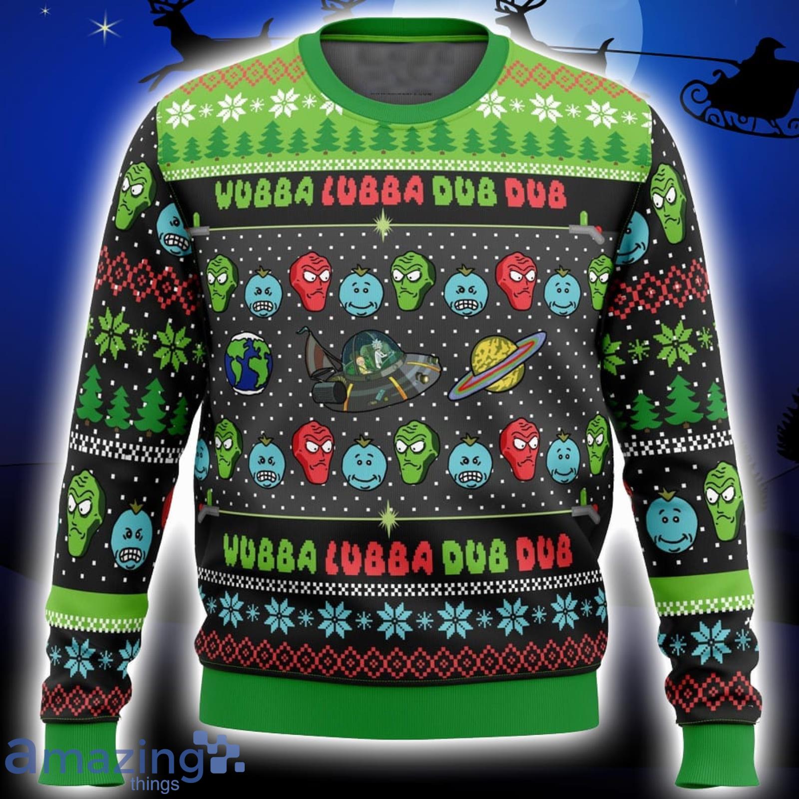 Wubba Lubba Rick and Morty Xmas Ugly Christmas Sweater Christmas Gift For Men And Women Product Photo 1
