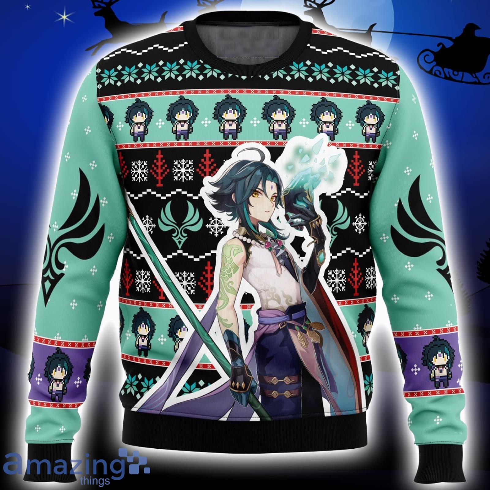 Xiao Genshin Impact Xmas Ugly Christmas Sweater Christmas Gift For Men And Women Product Photo 1