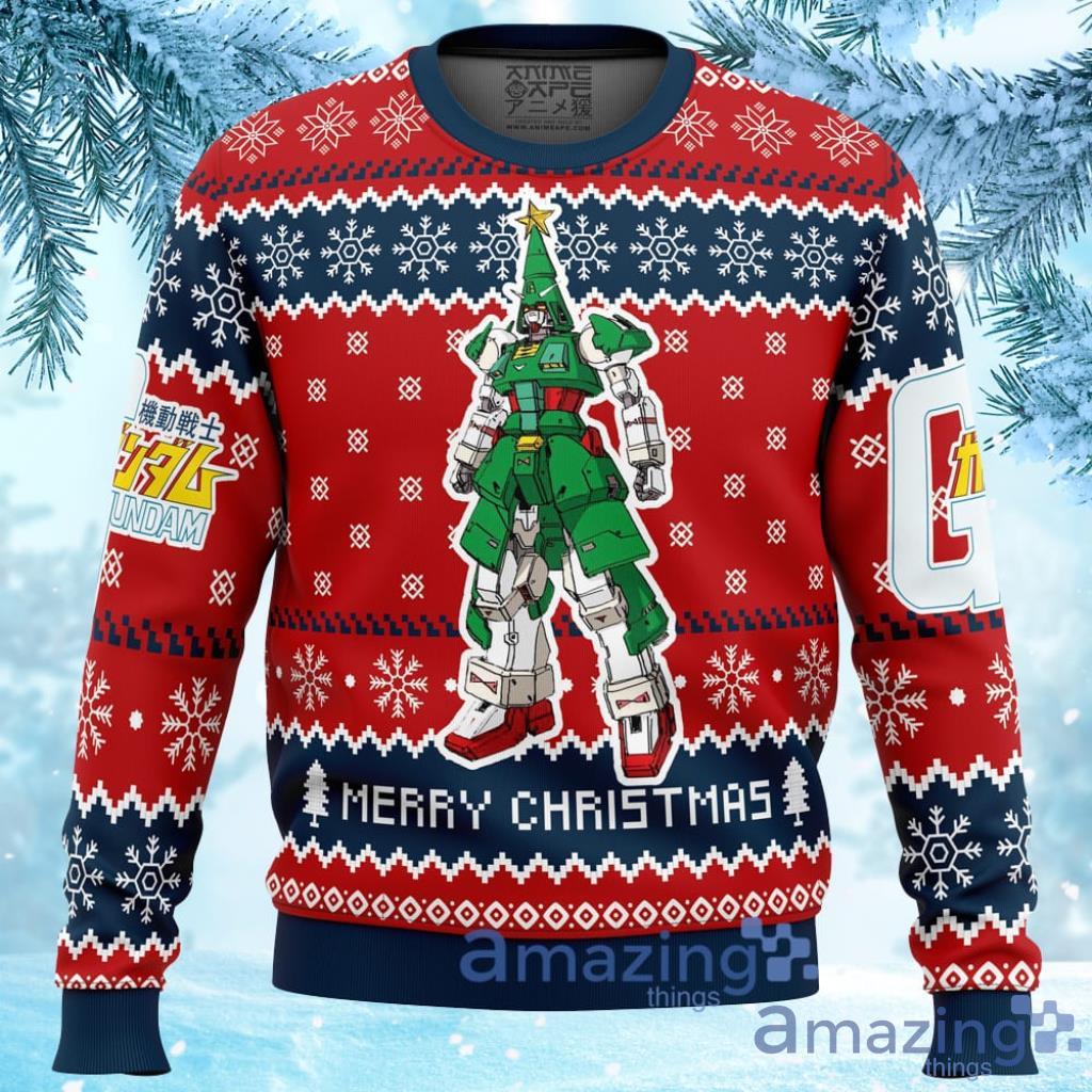 Xmas Tree Gundam Ugly Christmas Sweater 3D Gift For Men And Women Product Photo 1