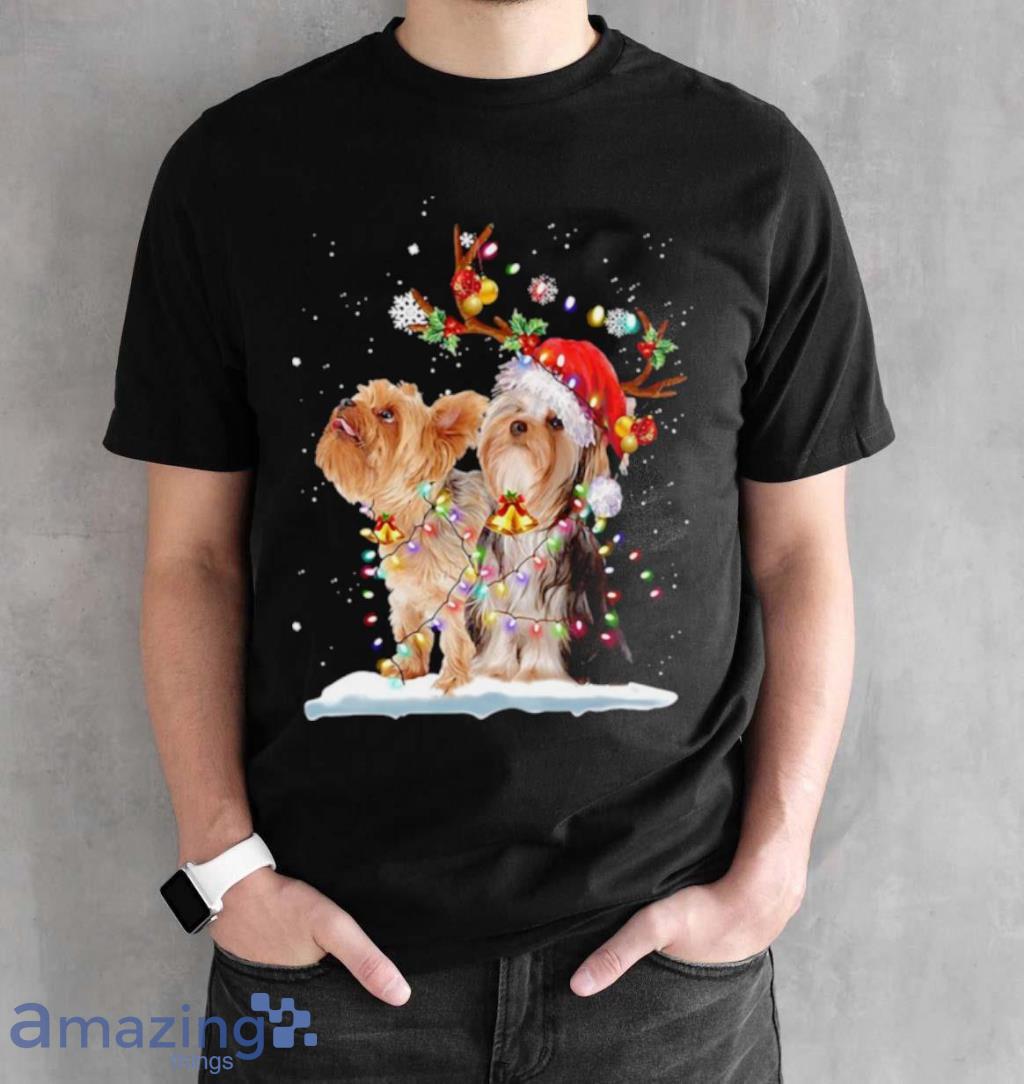 Yorkshire Terrier Santa Xmas Merry Christmas Light Shirt image Yorkshire Terrier Santa Xmas Merry Christmas Light Shirt Product Photo 2