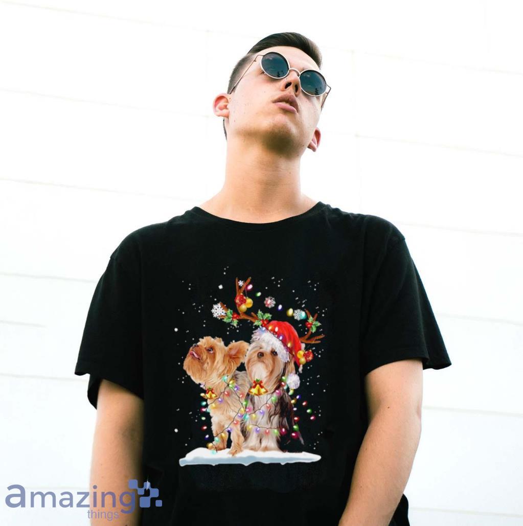 Yorkshire Terrier Santa Xmas Merry Christmas Light Shirt image Yorkshire Terrier Santa Xmas Merry Christmas Light Shirt Product Photo 3