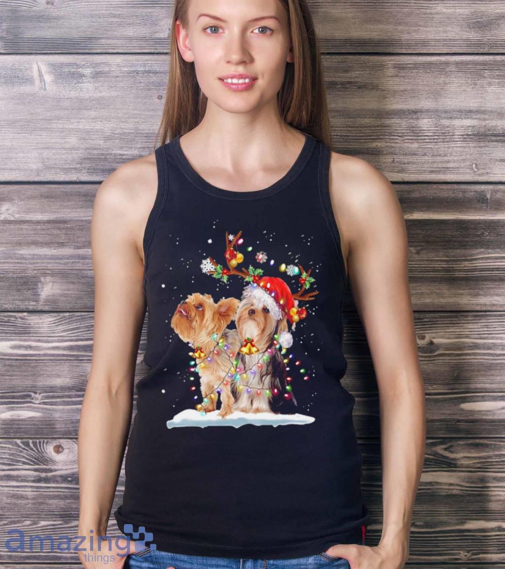 Yorkshire Terrier Santa Xmas Merry Christmas Light Shirt image Yorkshire Terrier Santa Xmas Merry Christmas Light Shirt Product Photo 5