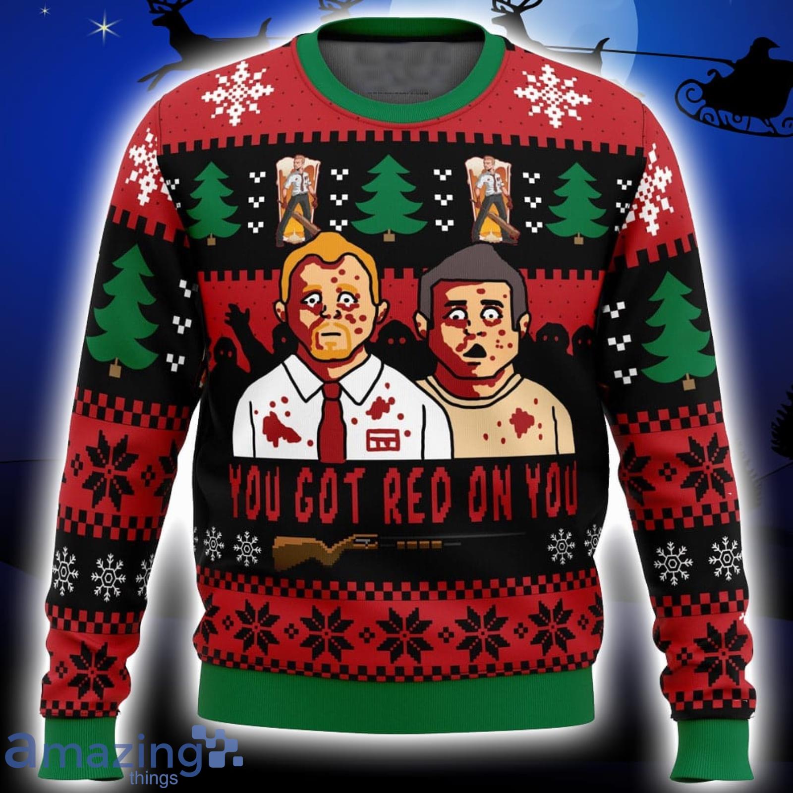 You’ve Got Red On You Shaun of the Dead Xmas Ugly Christmas Sweater Christmas Gift For Men And Women Product Photo 1