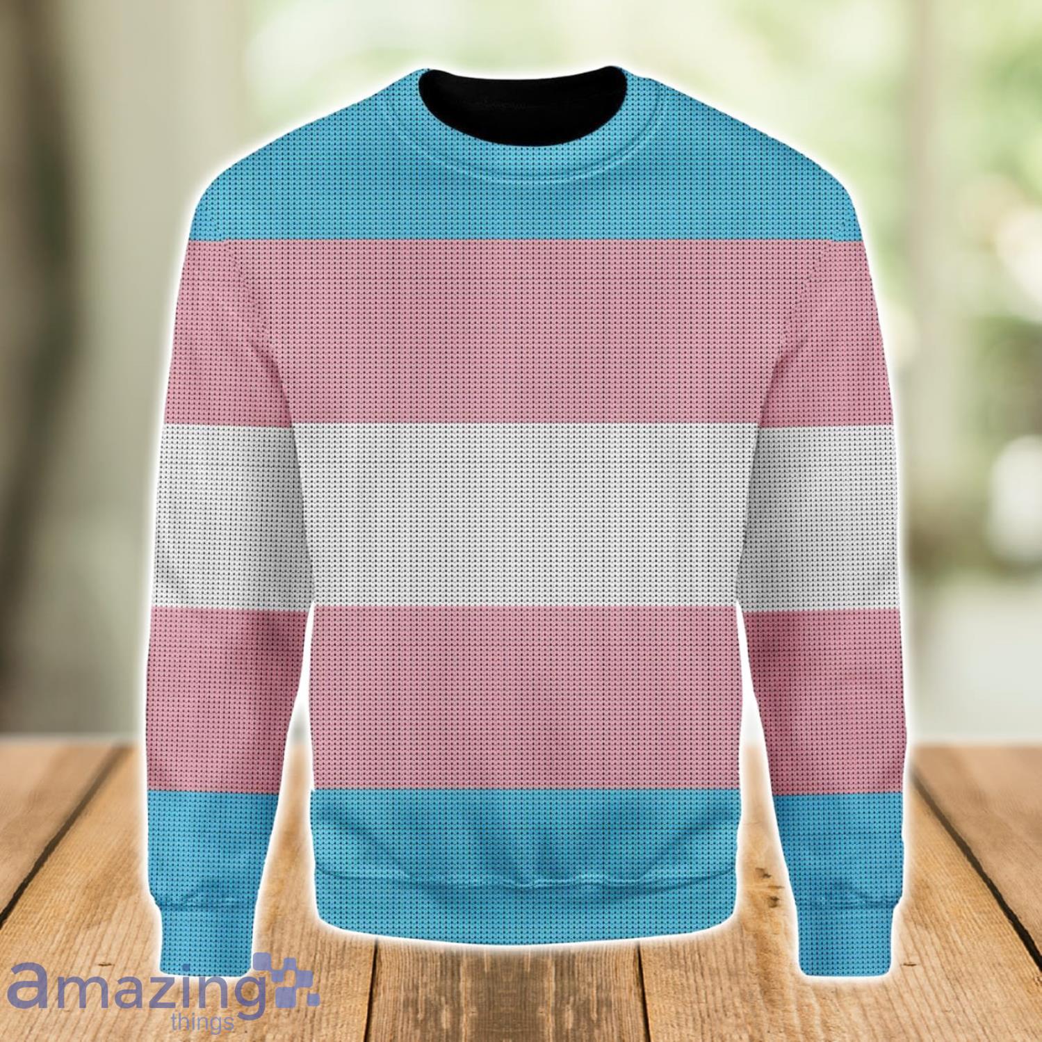3D Ugly Christmas Sweater Transgender Flag Product Photo 1 3D Ugly Christmas Sweater Transgender Flag Product Photo 1