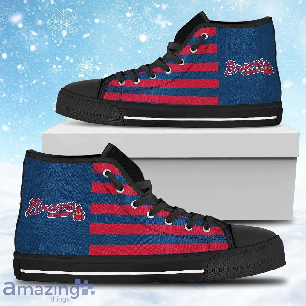 American Flag Atlanta Braves High Top Shoes Gift For Big Fans Product Photo 1