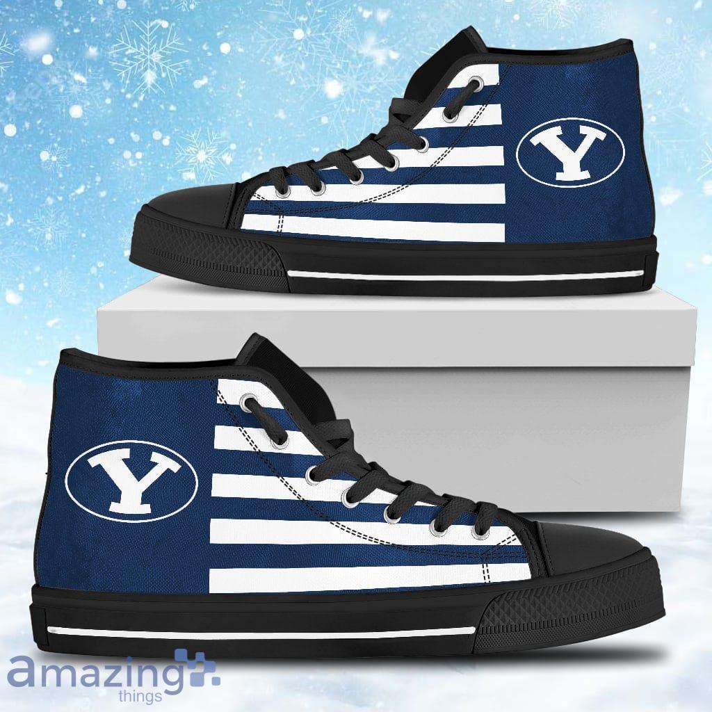 American Flag Byu Cougars High Top Shoes Gift For Big Fans Product Photo 1