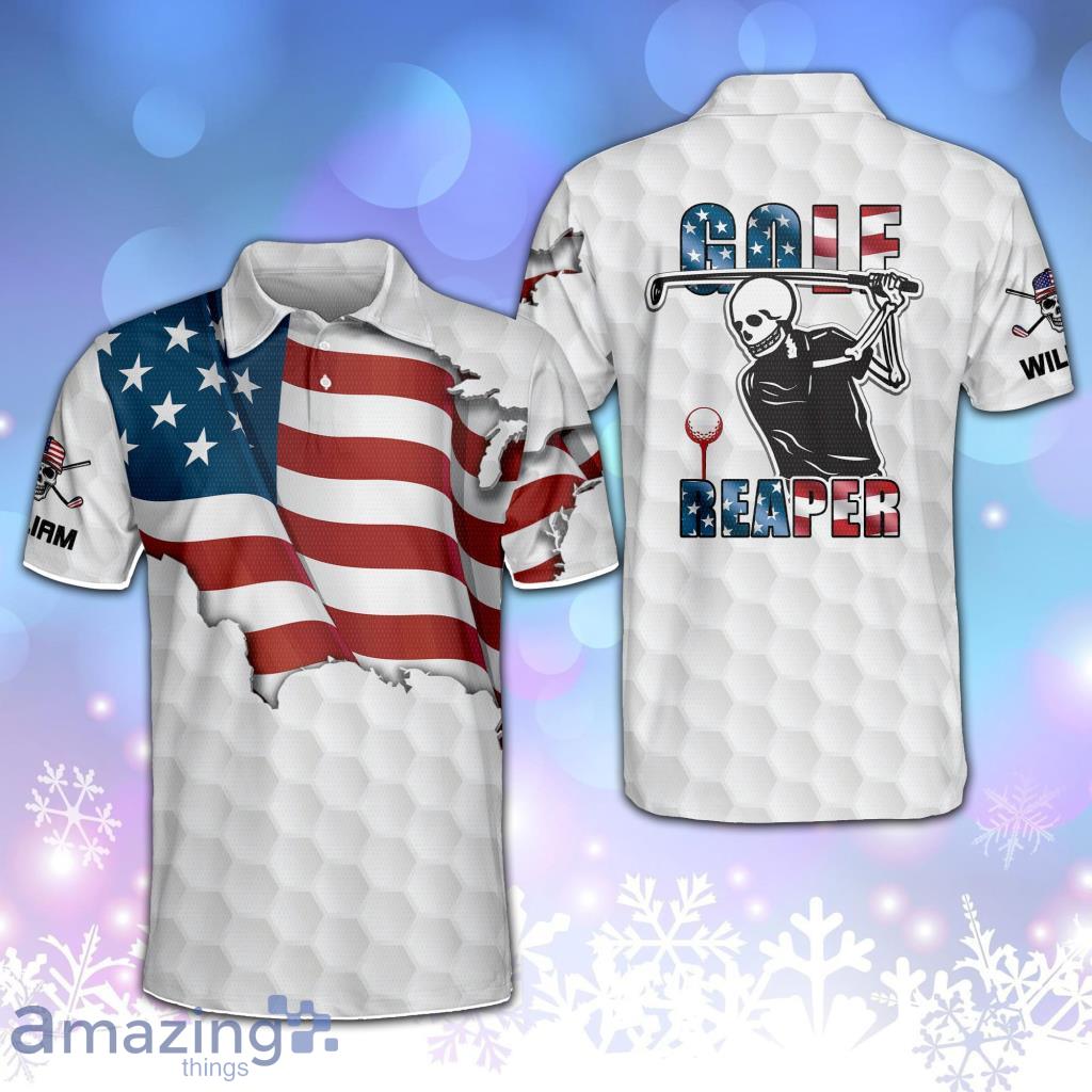 American Flag Golf Reaper Polo Shirt Product Photo 1