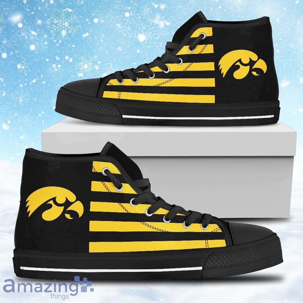 American Flag Iowa Hawkeyes High Top Shoes Gift For Big Fans Product Photo 1