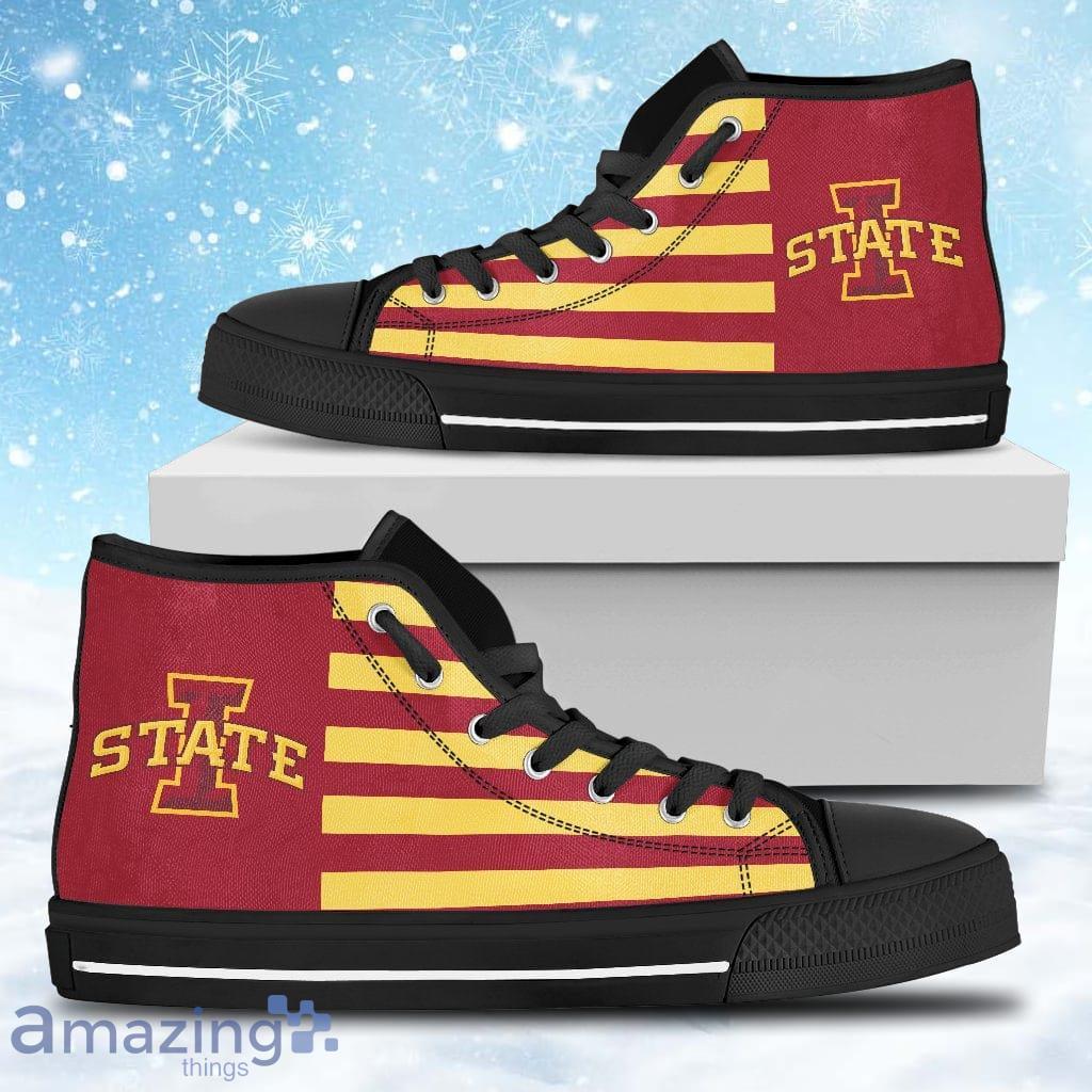 American Flag Iowa State Cyclones High Top Shoes Gift For Big Fans Product Photo 1