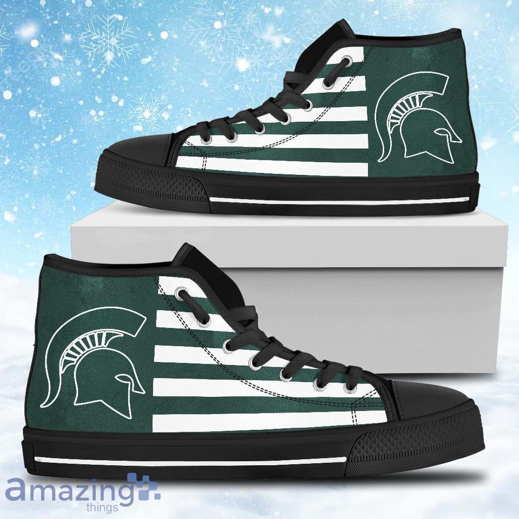 American Flag Michigan State Spartans High Top Shoes Gift For Big Fans Product Photo 1 American Flag Michigan State Spartans High Top Shoes Gift For Big Fans Product Photo 1