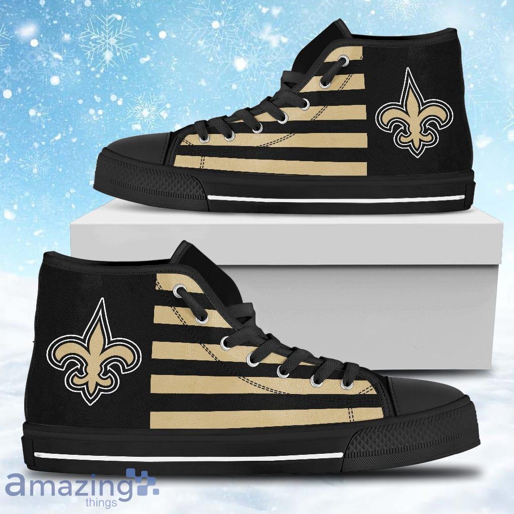 American Flag New Orleans Saints High Top Shoes Gift For Big Fans Product Photo 1