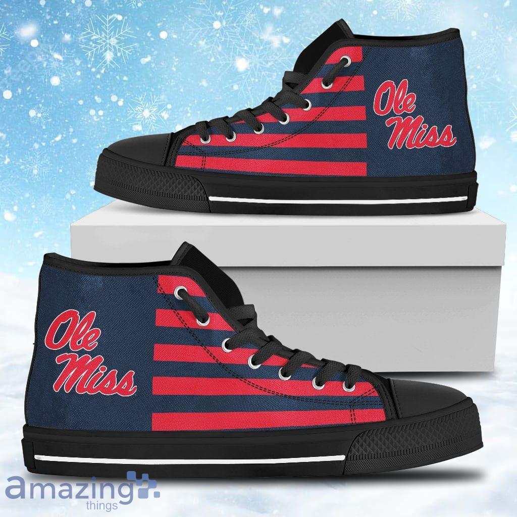 American Flag Ole Miss Rebels High Top Shoes Gift For Big Fans Product Photo 1
