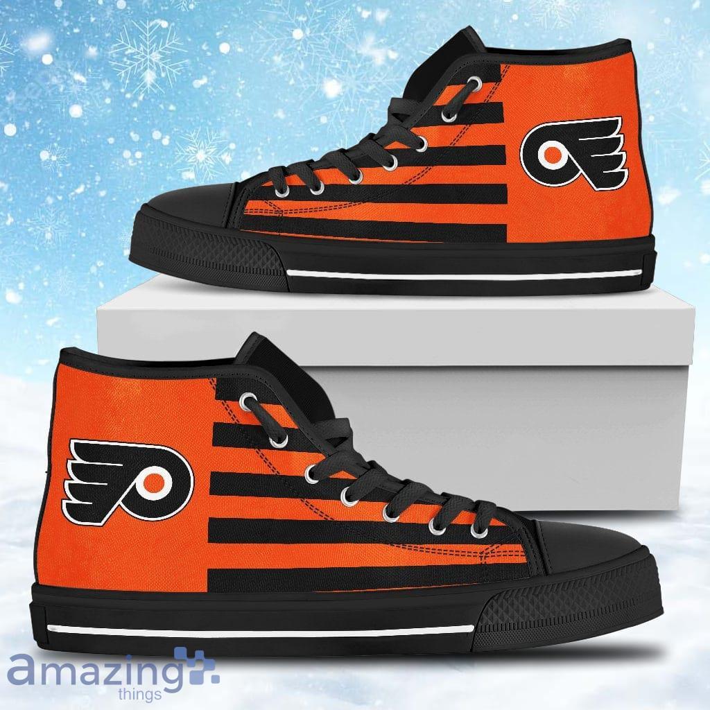 American Flag Philadelphia Flyers High Top Shoes Gift For Big Fans Product Photo 1