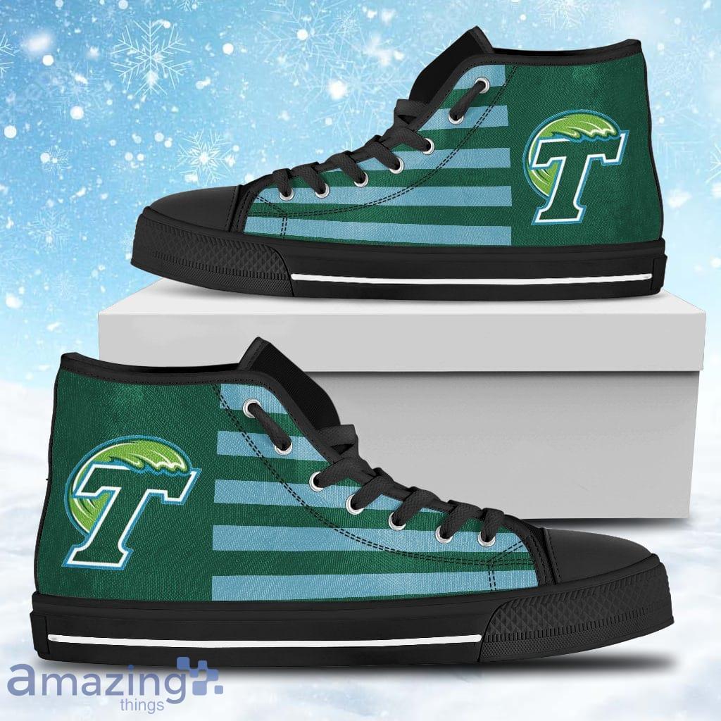 American Flag Tulane Green Wave High Top Shoes Gift For Big Fans Product Photo 1
