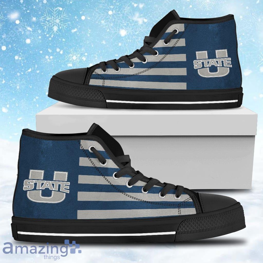 American Flag Utah State Aggies High Top Shoes Gift For Big Fans Product Photo 1