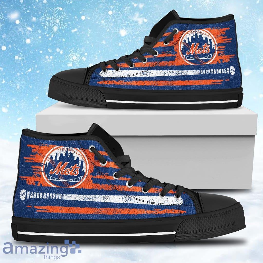 American Flag Vintage Baseball New York Mets High Top Shoes Gift For Big Fans Product Photo 1