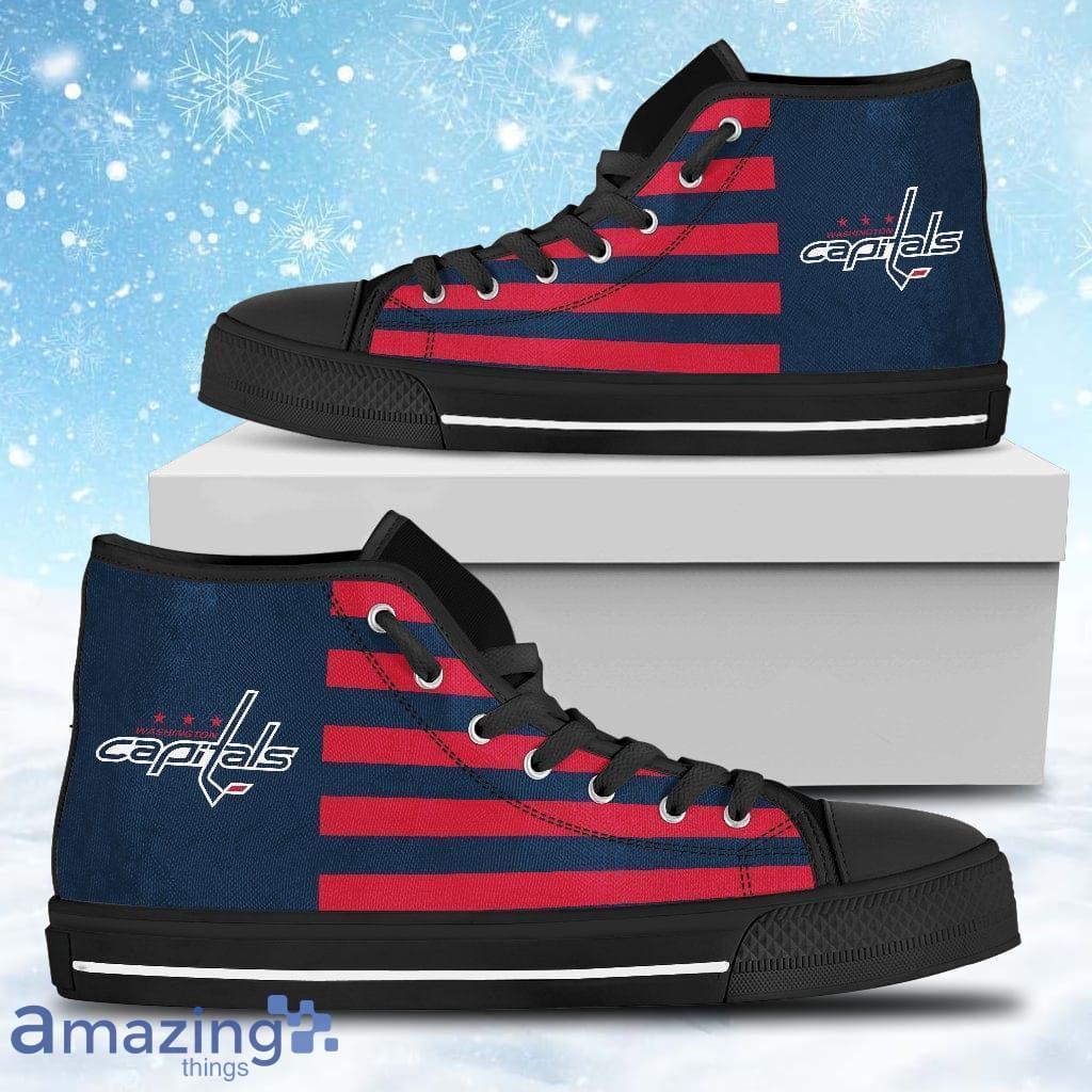 American Flag Washington Capitals High Top Shoes Gift For Big Fans Product Photo 1