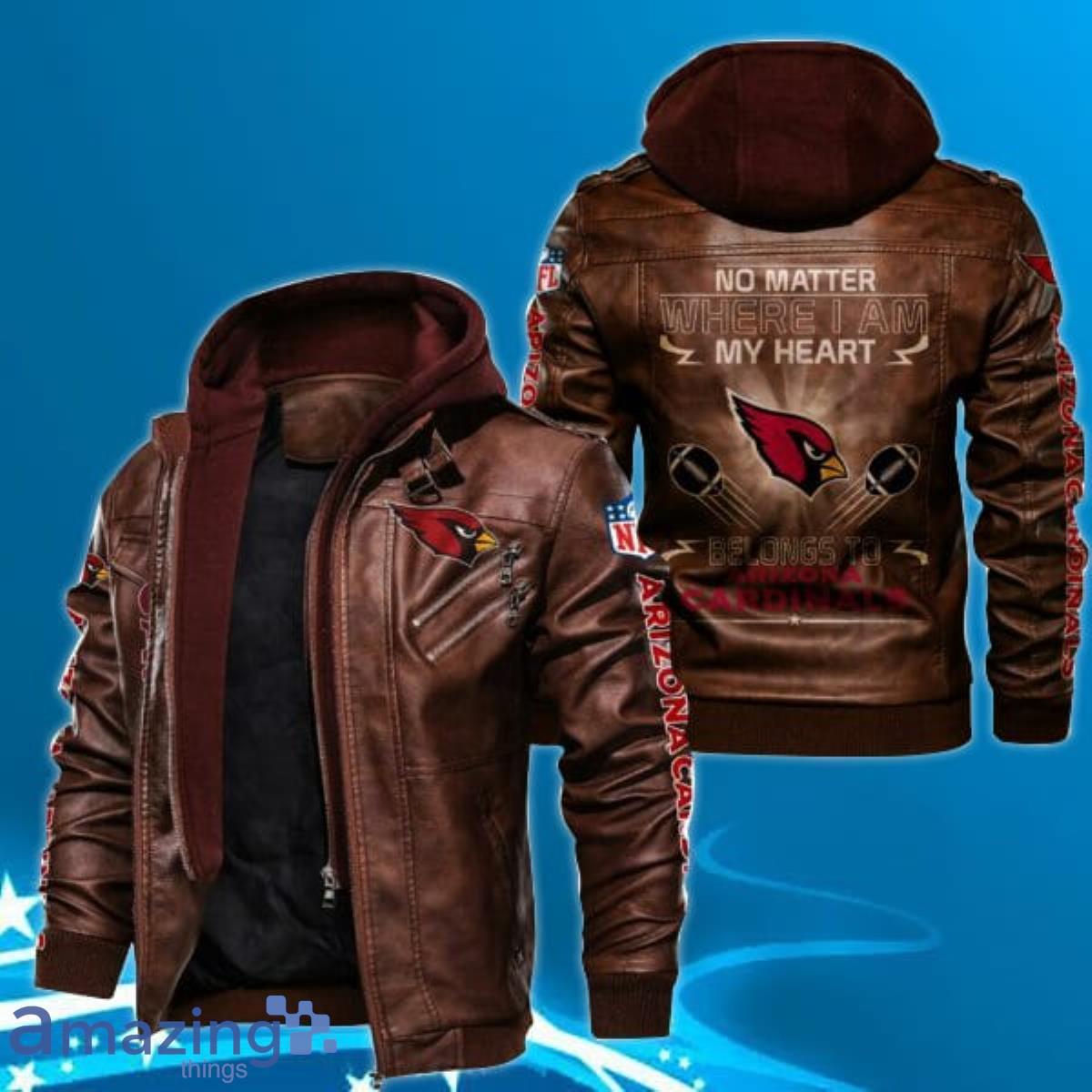 NFL Arizona Cardinals leather jacket  Leather jacket with hood, Leather  jacket, Stylish jackets