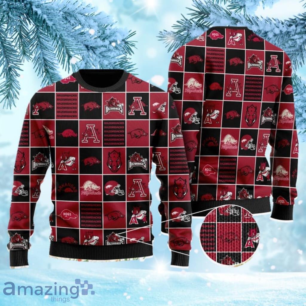 Arkansas Razorbacks Ncaa Team Logo Ugly Christmas Sweater Product Photo 1 Arkansas Razorbacks Ncaa Team Logo Ugly Christmas Sweater Product Photo 1