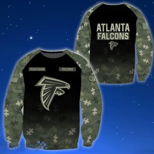 Atlanta Falcons Autism T-Shirt 3D Hoodie Zip Hoodie Sweatshirt Custom Name For Fans Product Photo 2