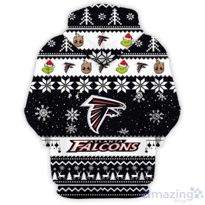 Atlanta Falcons Baby Groot And Grinch Best Friends 3D Chirstmas Sweater Hoodie Product Photo 3