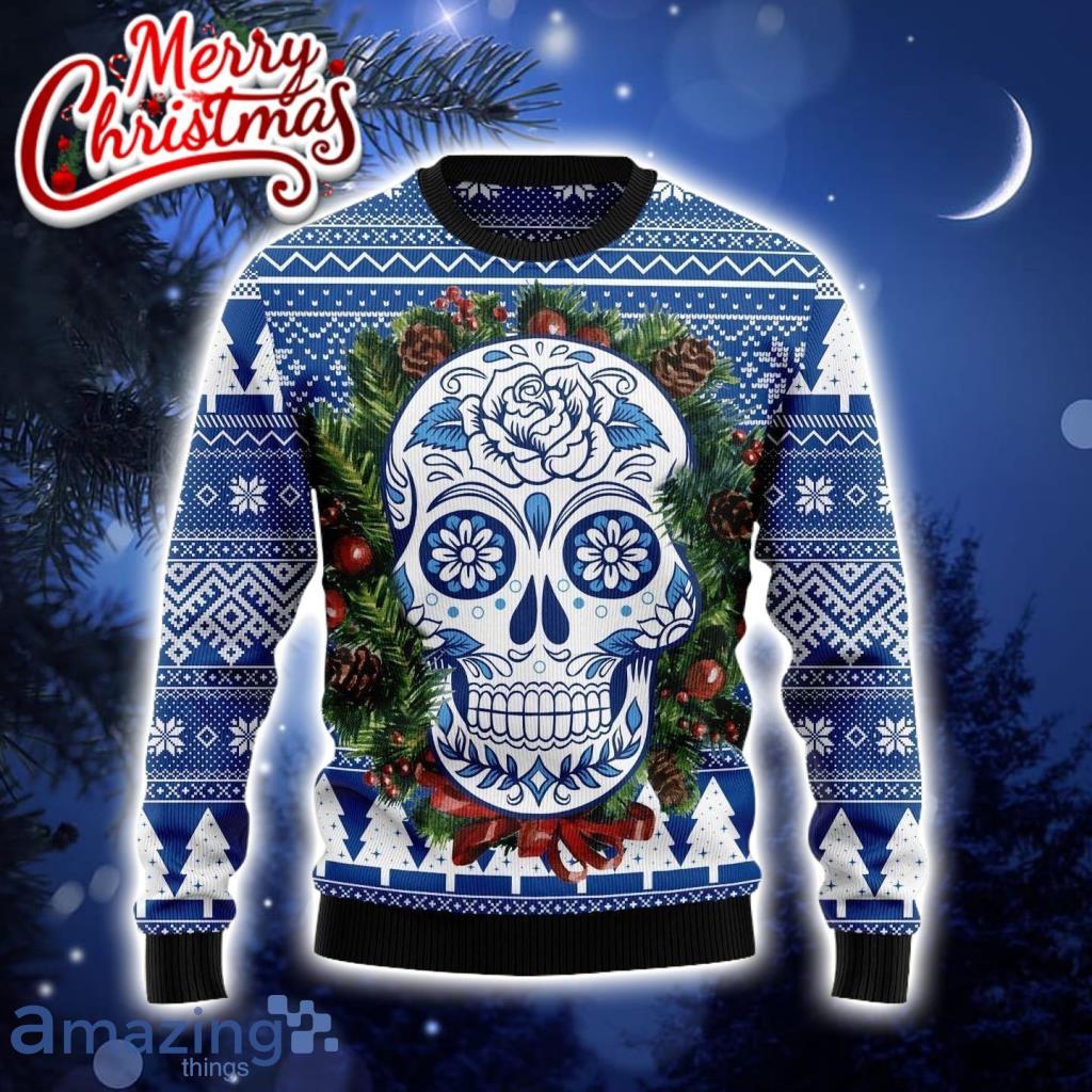 Awesome Sugar Skull Ugly Christmas Sweater For Men And Women Product Photo 1