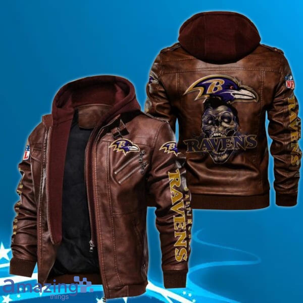 NFL Baltimore Ravens Leather Jacket for motorcycle fans