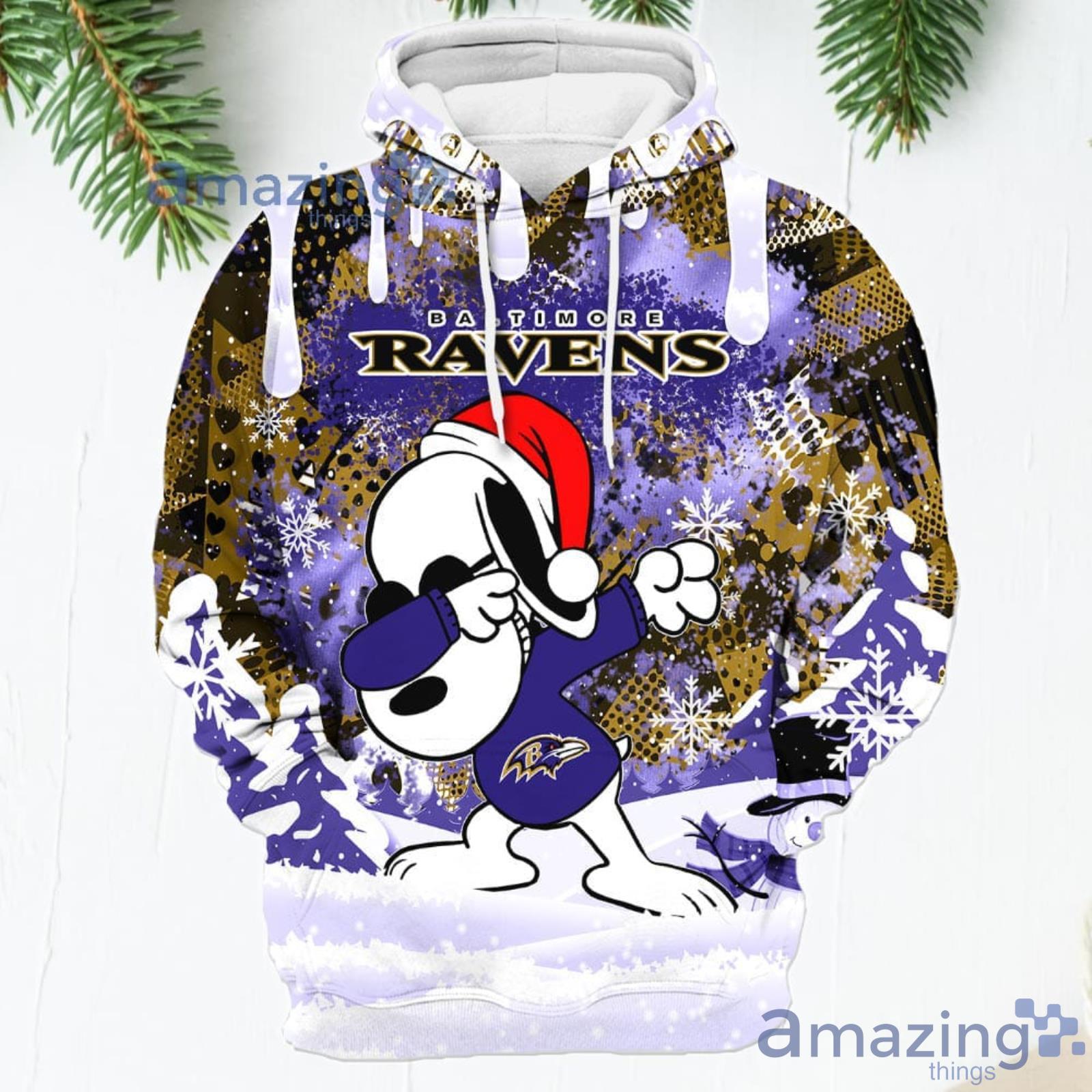 Baltimore Ravens Hoodie Mens 3D Perfect Snoopy Christmas Gifts For