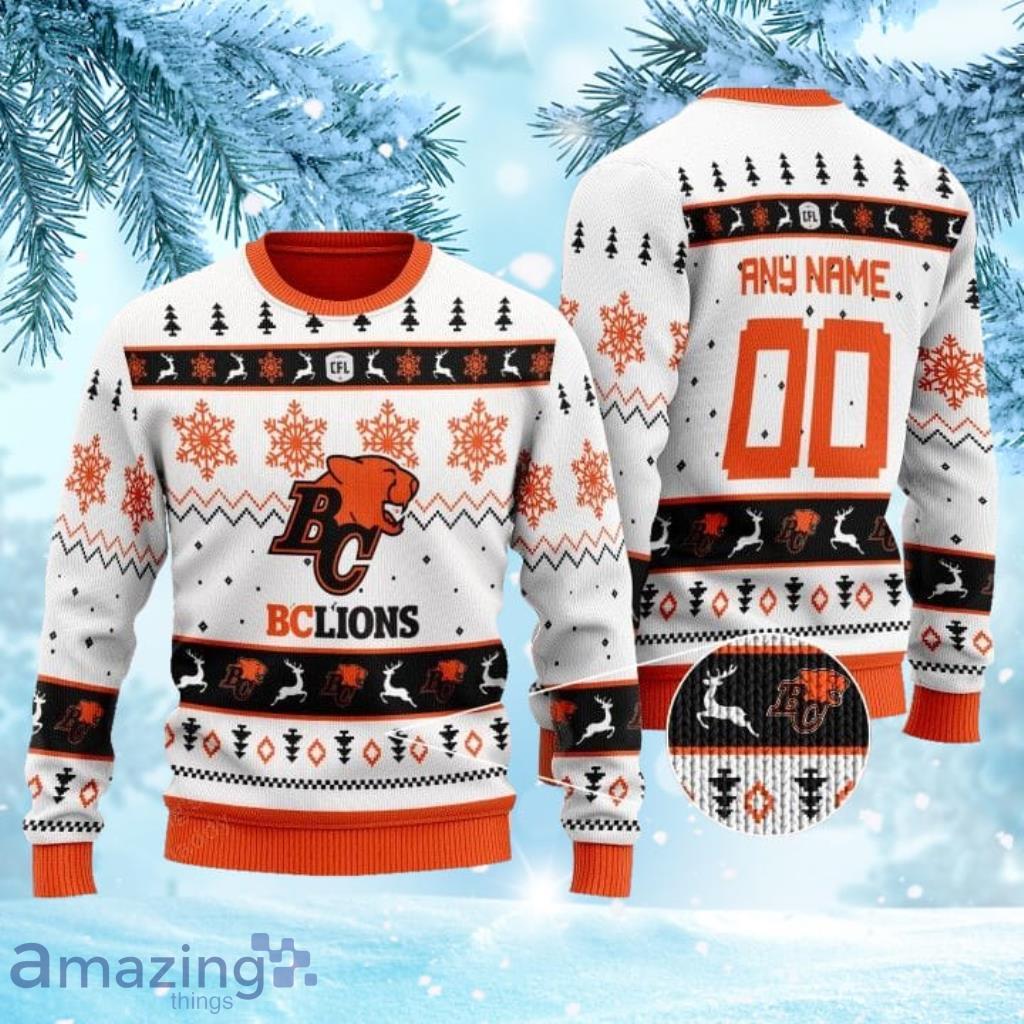 Bc Lions Personalized White Ugly Christmas Sweater