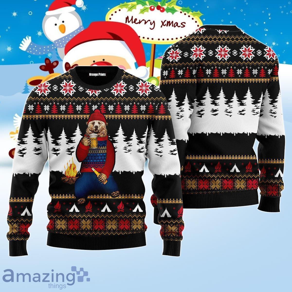 Bear Campfire Ugly Christmas Sweater Best Gift For Men And Women Product Photo 1