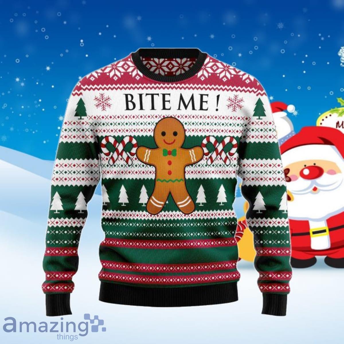 Bite Me Ugly Christmas Sweater Best Gift For Men And Women Product Photo 1
