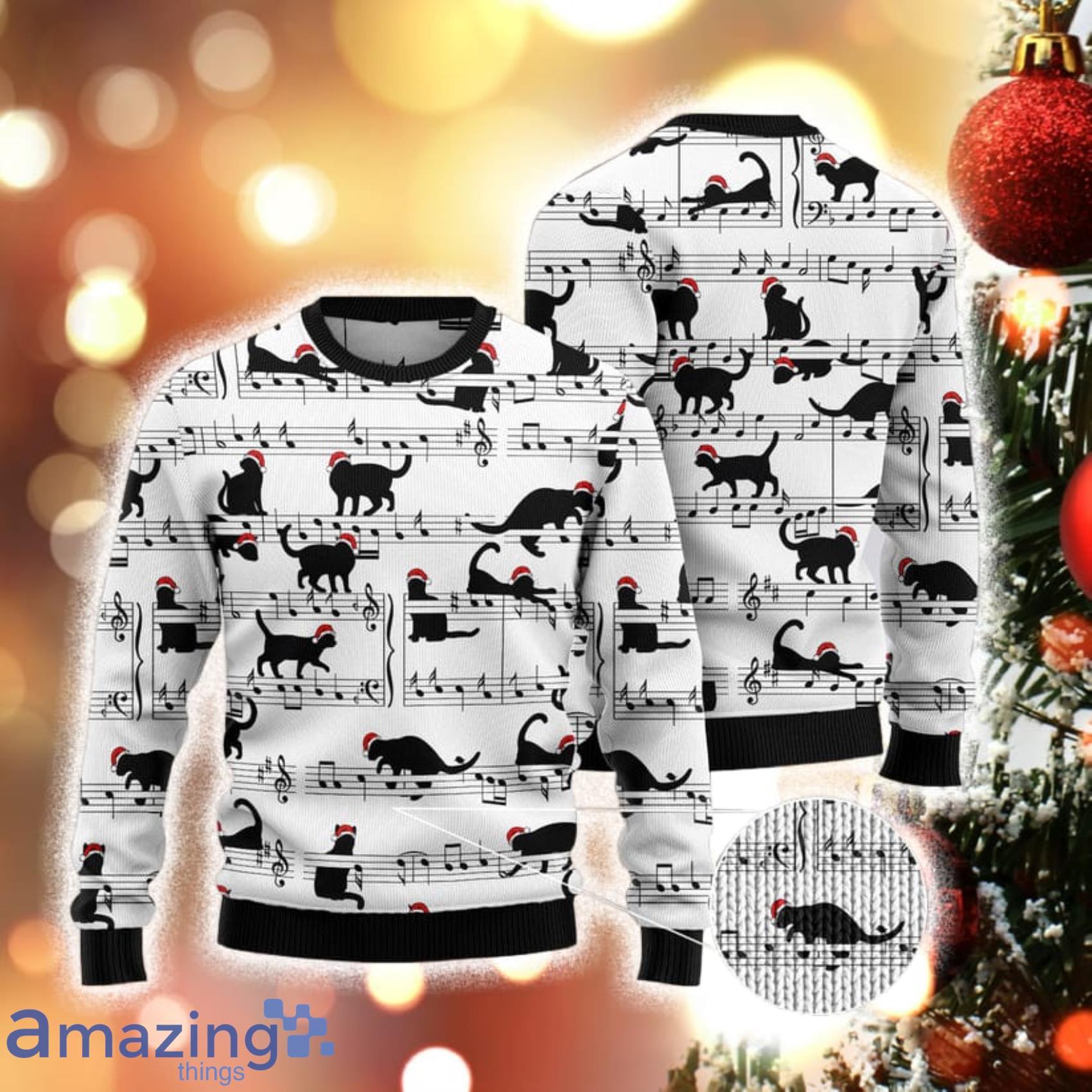 White cat 2024 christmas sweater