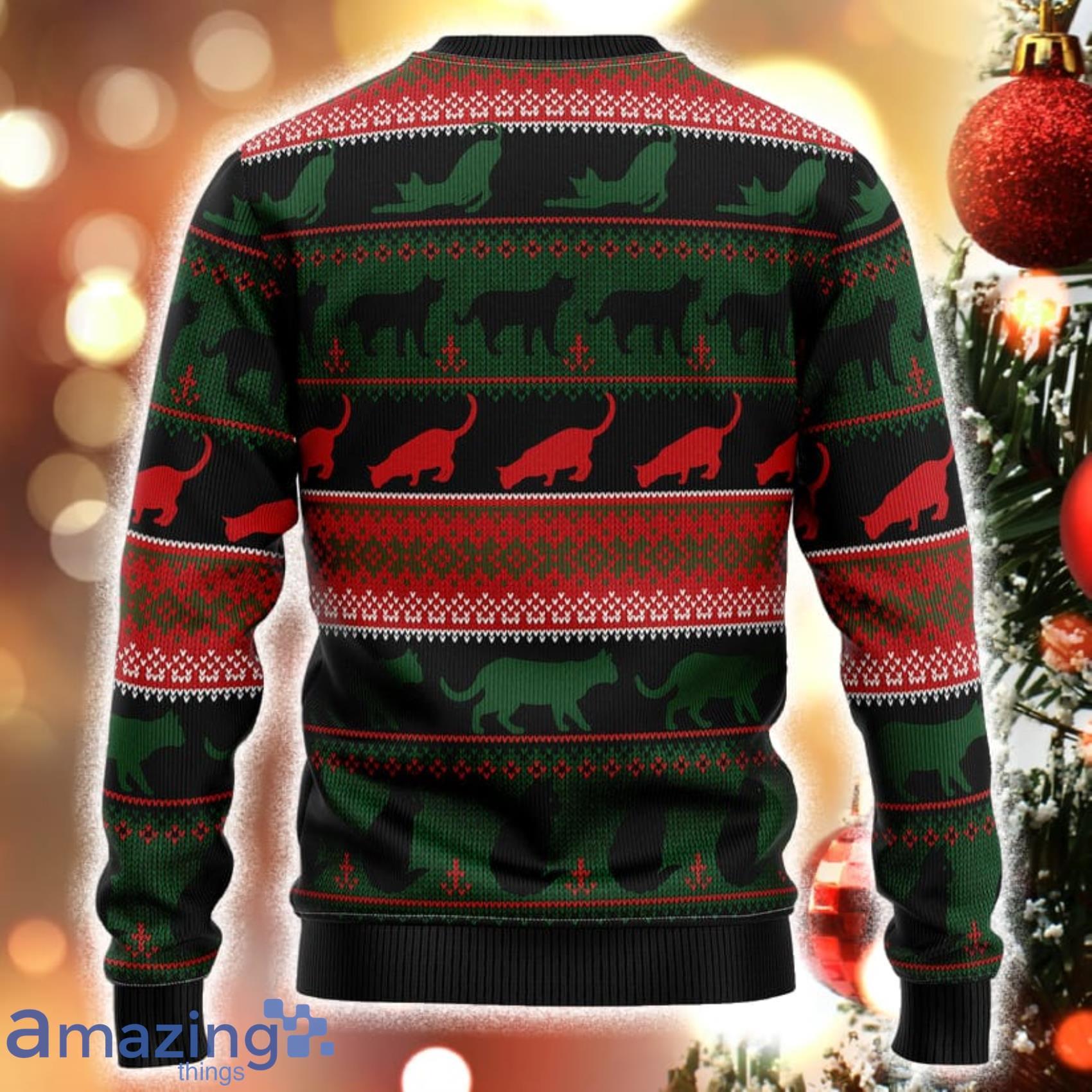 Black Cat Sleigh To Death Star Knitting Pattern Christmas 3D Sweater Product Photo 1 Black Cat Sleigh To Death Star Knitting Pattern Christmas 3D Sweater Product Photo 1