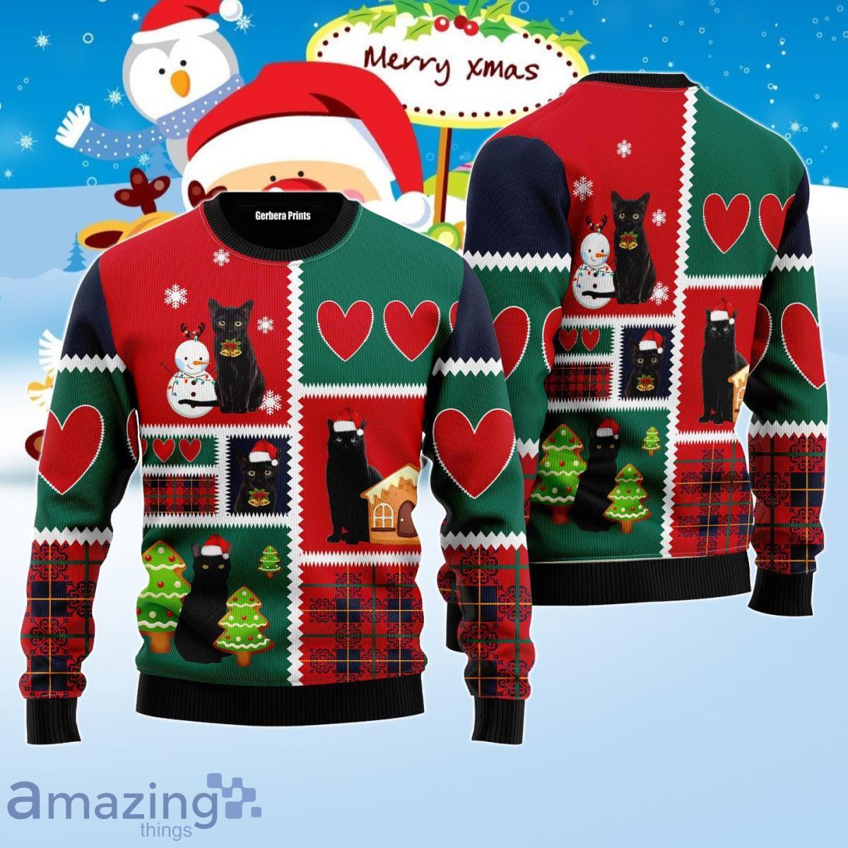 Black Cat Snow Ugly Christmas Sweater Best Gift For Men And Women Product Photo 1