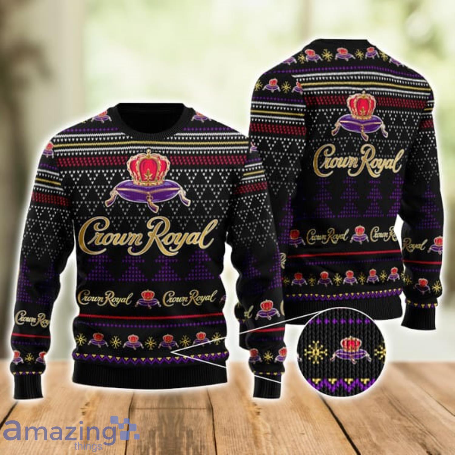 Black Crown Royal Ugly Christmas Sweater Xmas Gift Men And Women Christmas Sweater Product Photo 1