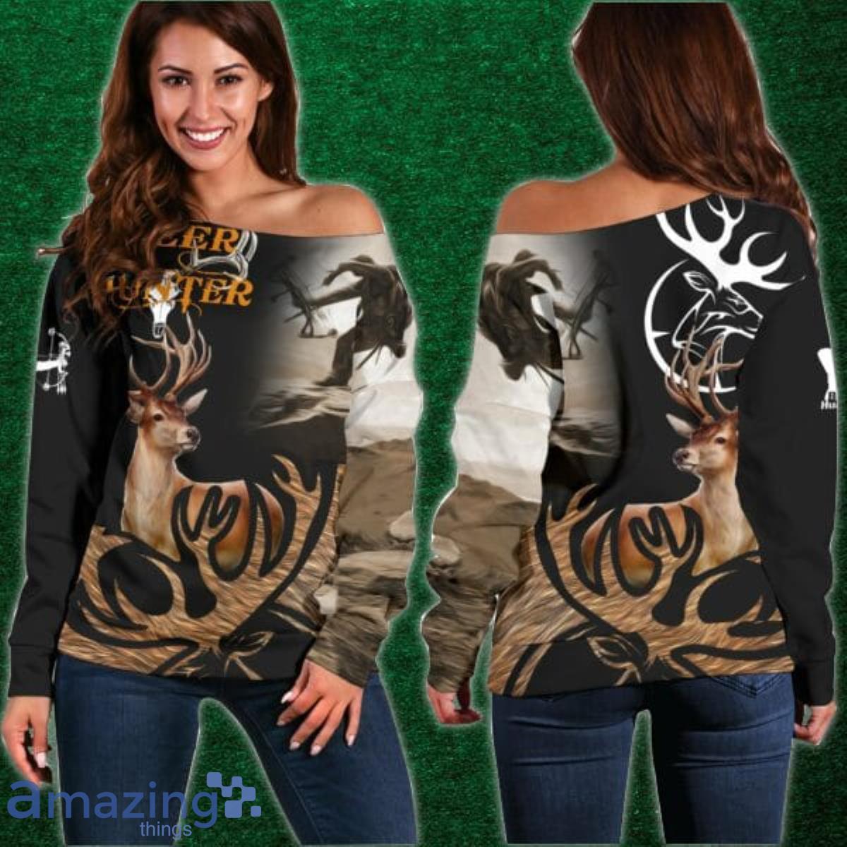 Bow Hunter  Shoulder Sweater Best Gift Product Photo 1
