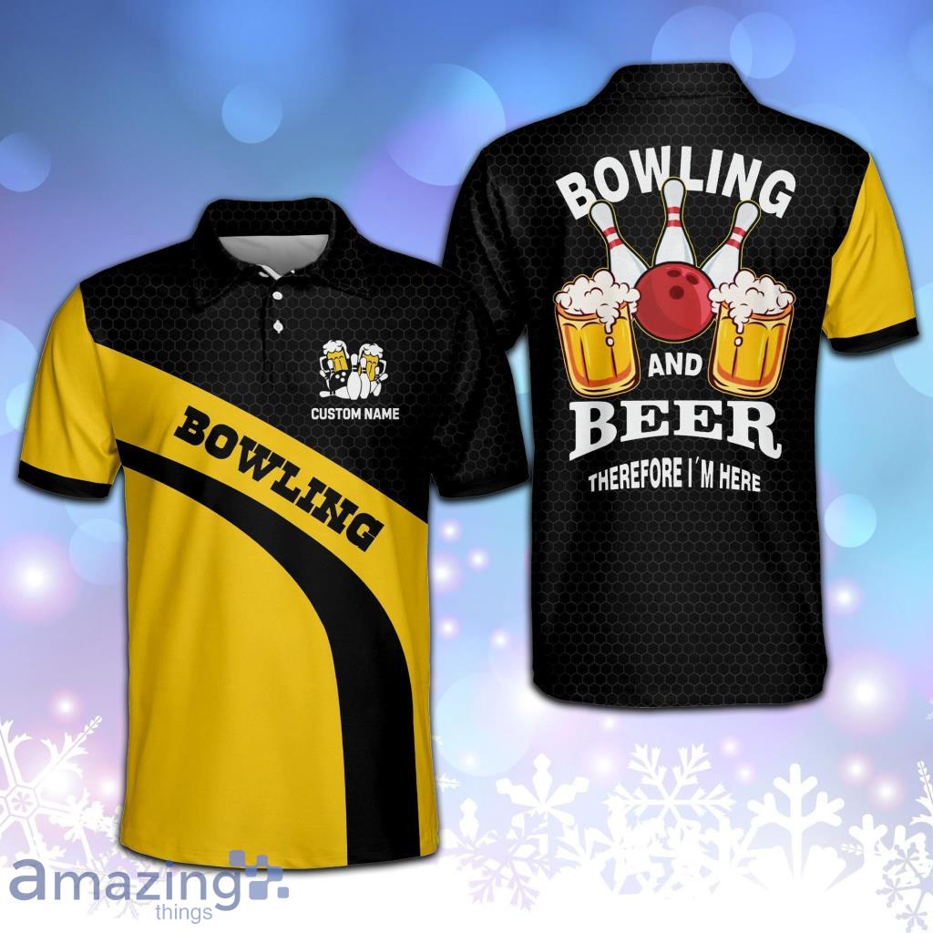 Bowling And Beer Therefore I'm Here Polo Shirt Product Photo 1