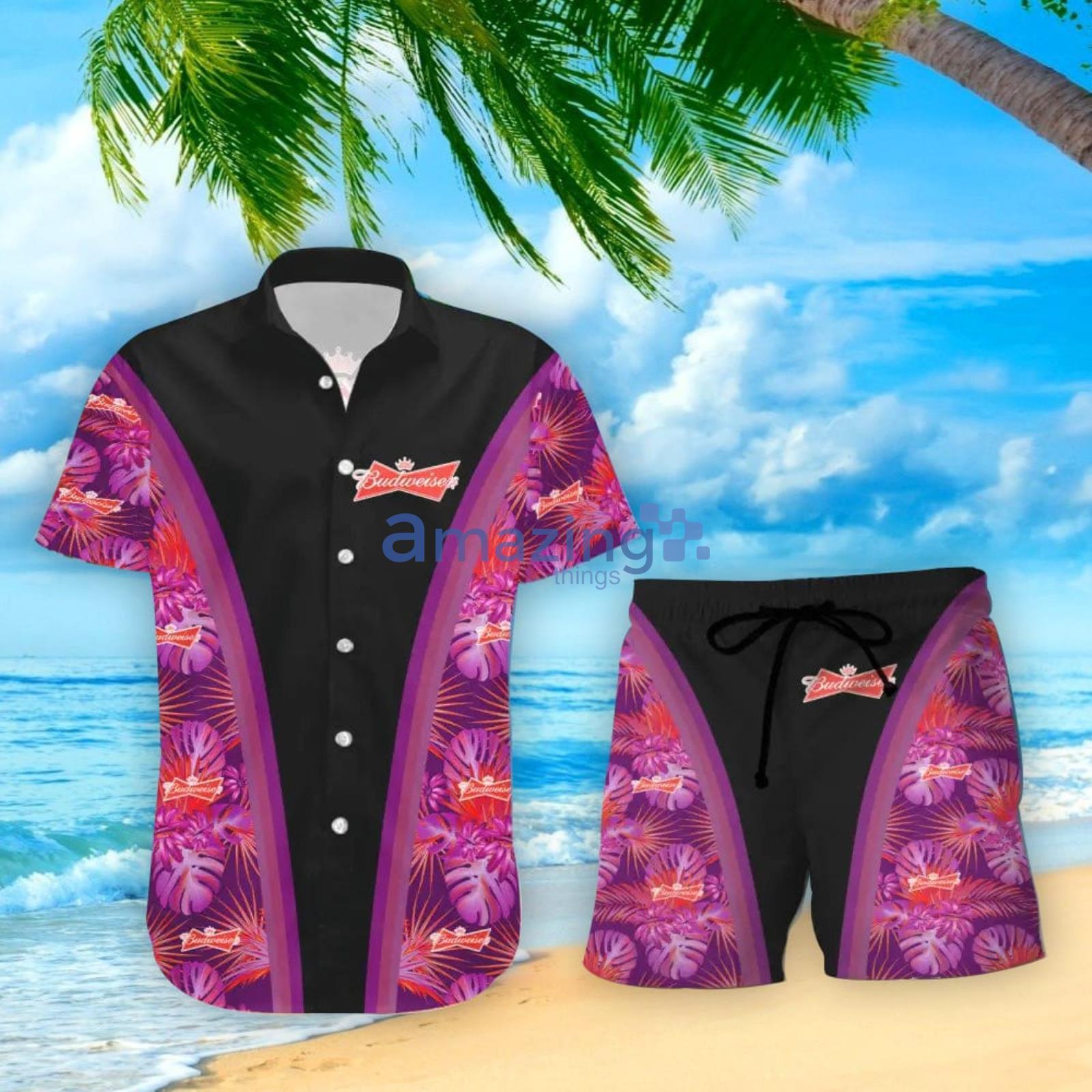Budweiser Beer Lover Summer Gift Hawaiian Shirt And Shorts Product Photo 1
