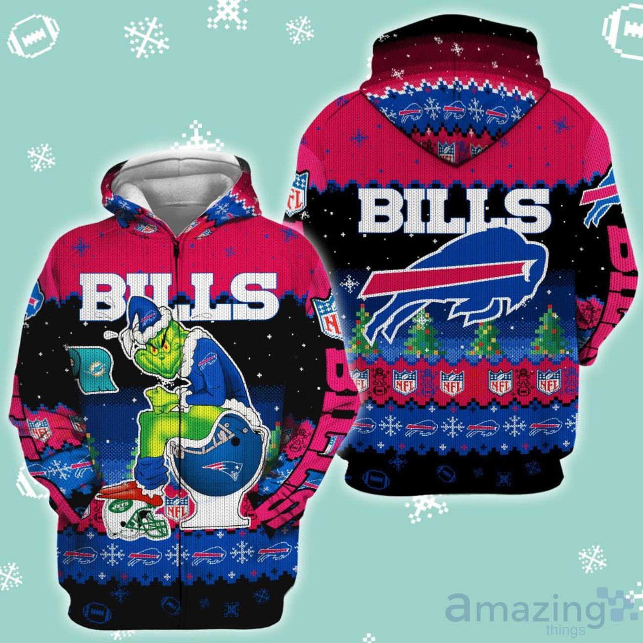 Buffalo Bills Christmas Jumper Graphic Crew Sweatshirt - Mens