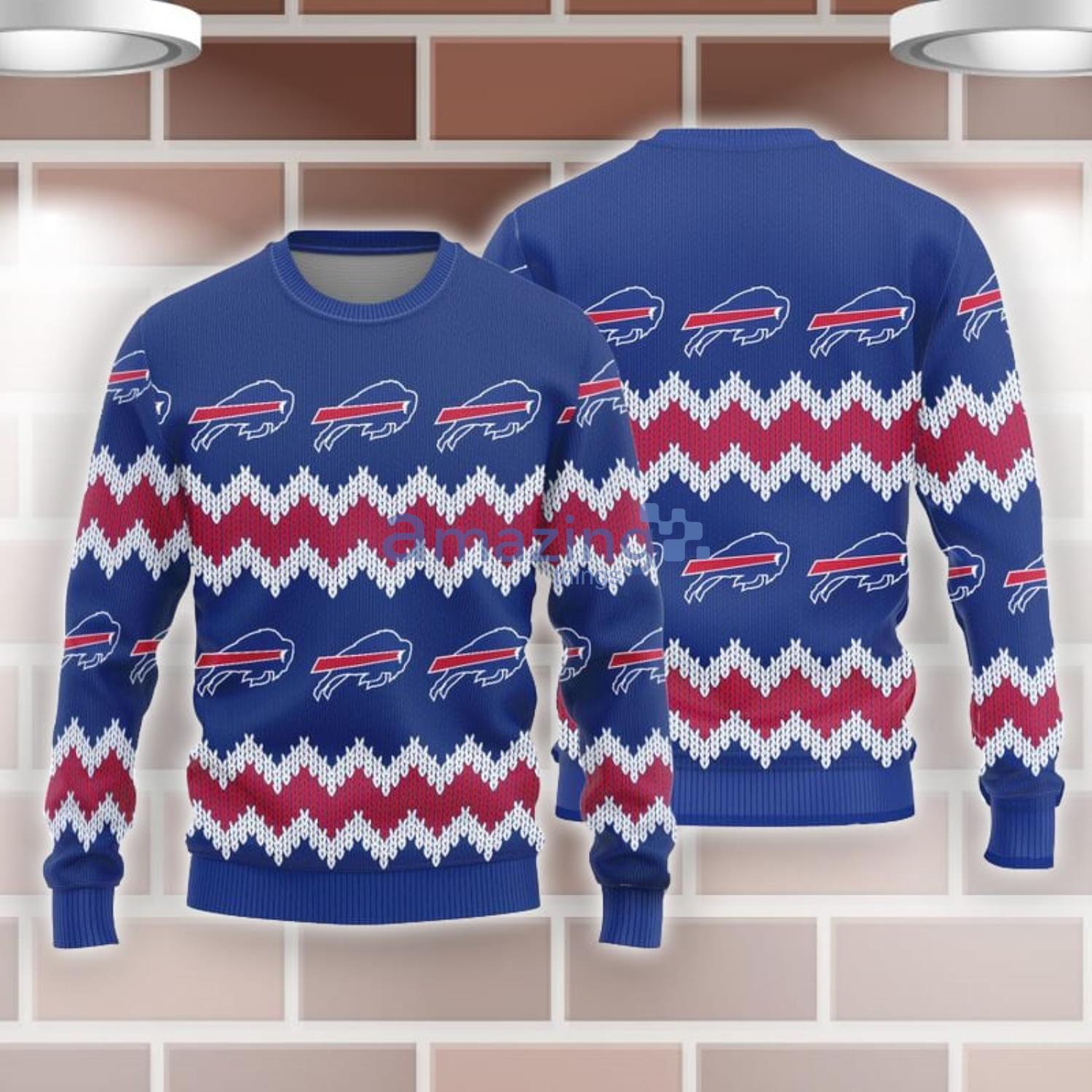 Buffalo Bills Logo All Over printed Christmas Gift Ugly Christmas Sweater Product Photo 1