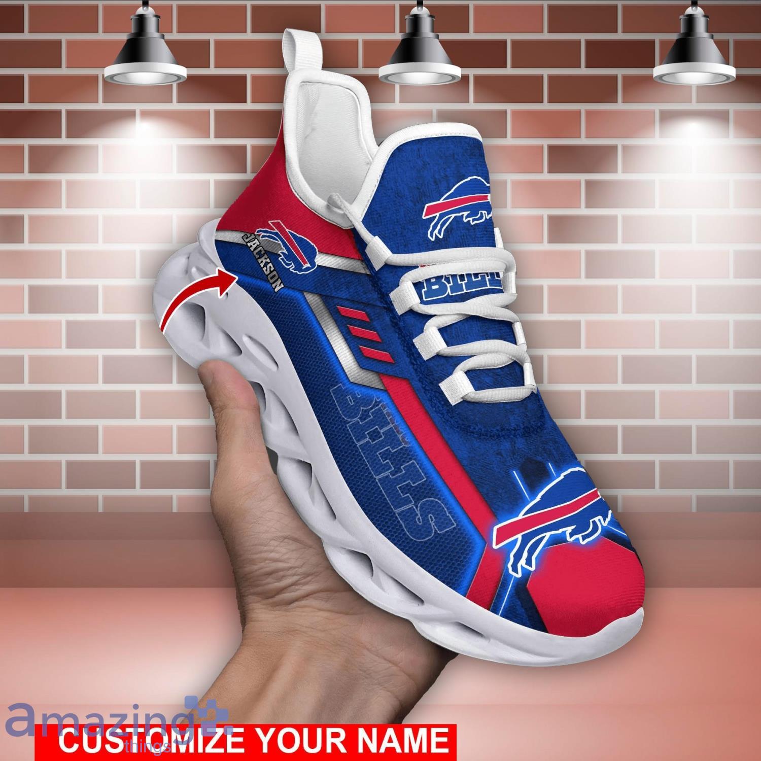 Buffalo Bills NFL Max Soul Shoes Custom Name Sports Sneakers For Fans