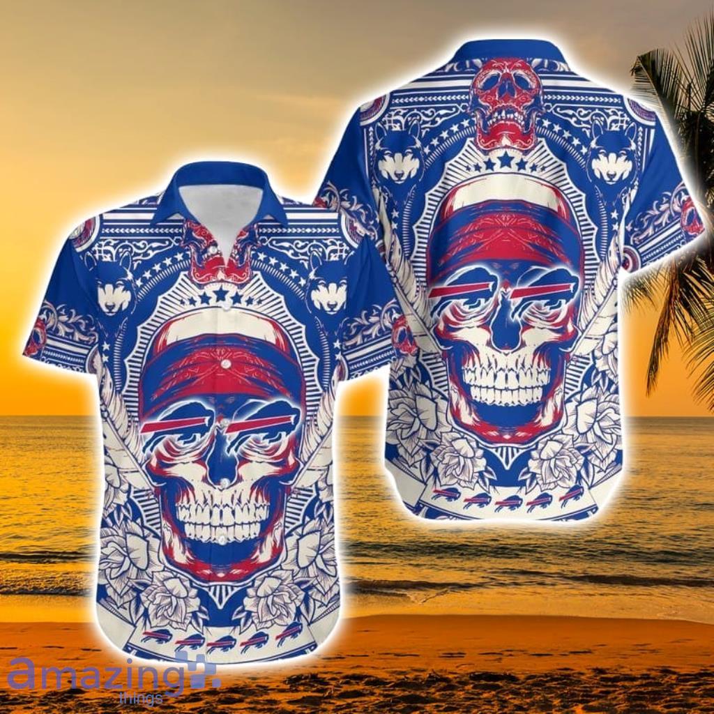 Buffalo Bills Skull Nfl Hawaiian Shirt For Fans Product Photo 1