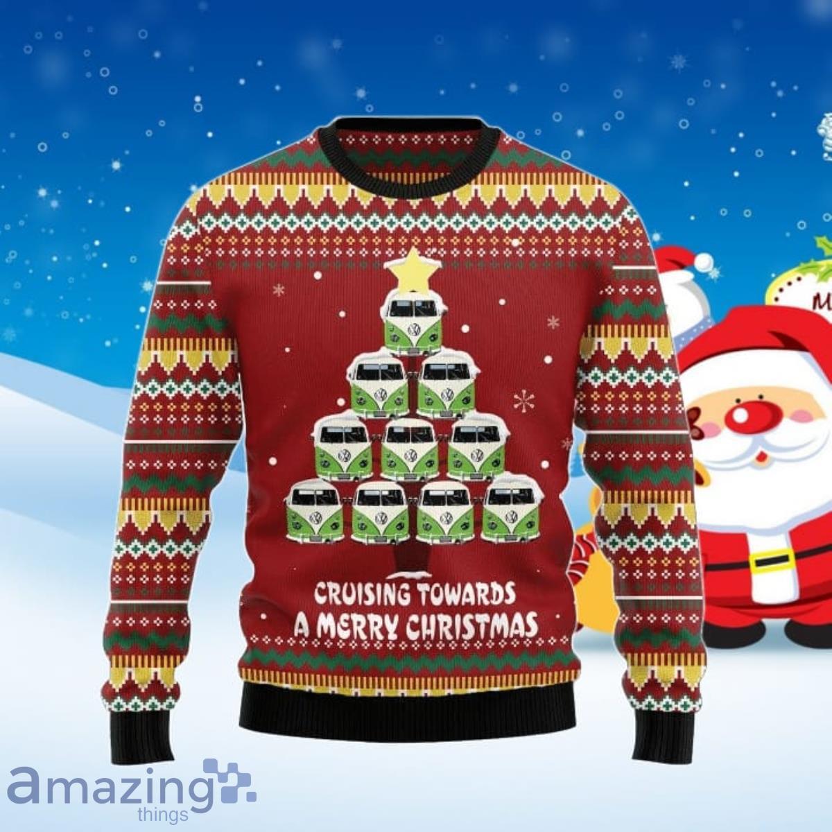 Bus Tree Christmas Sweater Best Gift For Men And Women Product Photo 1