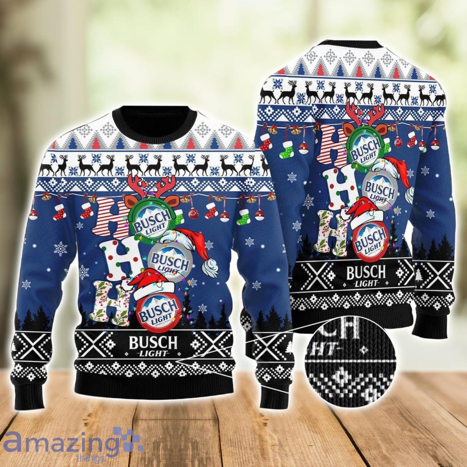 Busch Light HoHoHo Ugly Christmas Sweater Xmas Gift Men And Women Christmas Sweater Product Photo 1