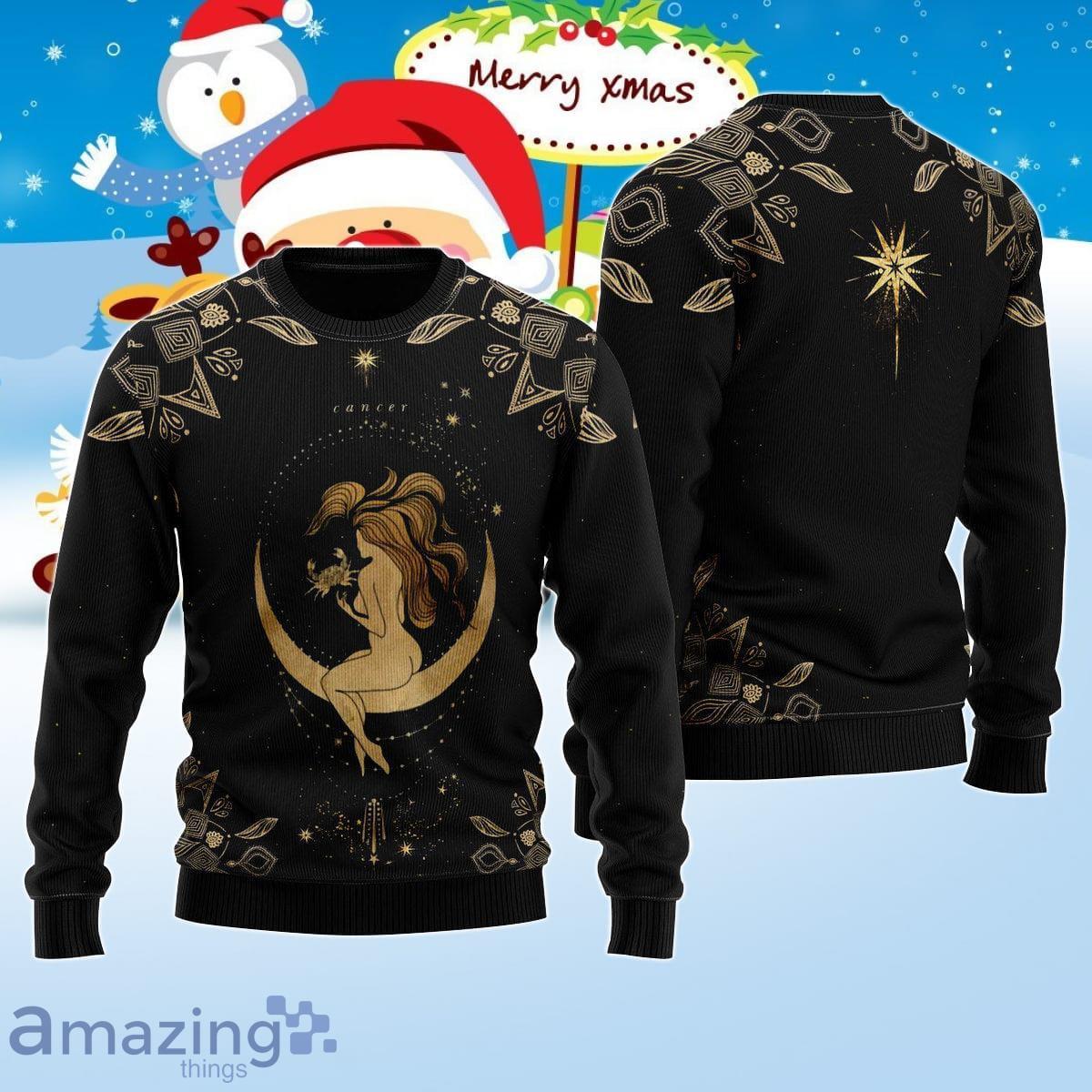Cancer Golden Zodiac Ugly Christmas Sweater Best Gift For Men And Women Product Photo 1
